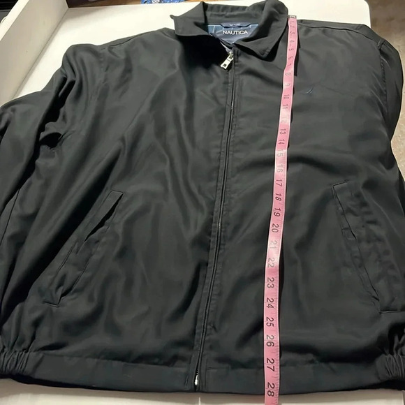 Imperfect Nautica jacket mens black large full zip jacket front & inside pockets - Picture 10 of 17